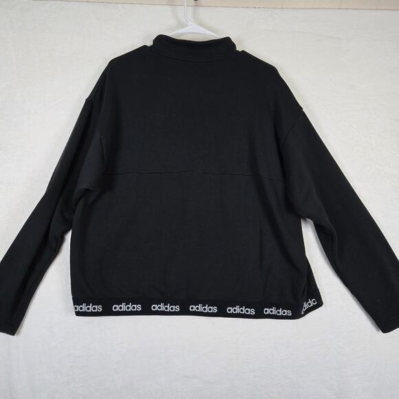 Adidas Half Zip Cropped Sweatshirt Womens size XL Oversized Pullover 0812 - Picture 2 of 10
